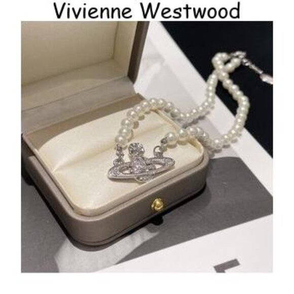 BRAND NEW Vivienne westwood Silver Orb Pearl Choker Necklace - Picture 4 of 5